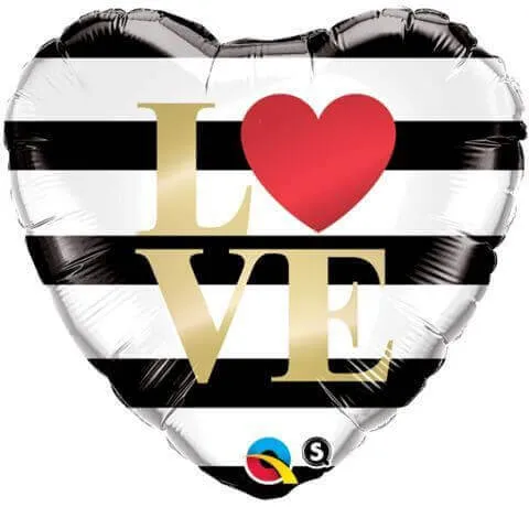 18" L♥VE Horizontal Stripes Mylar Balloon #221