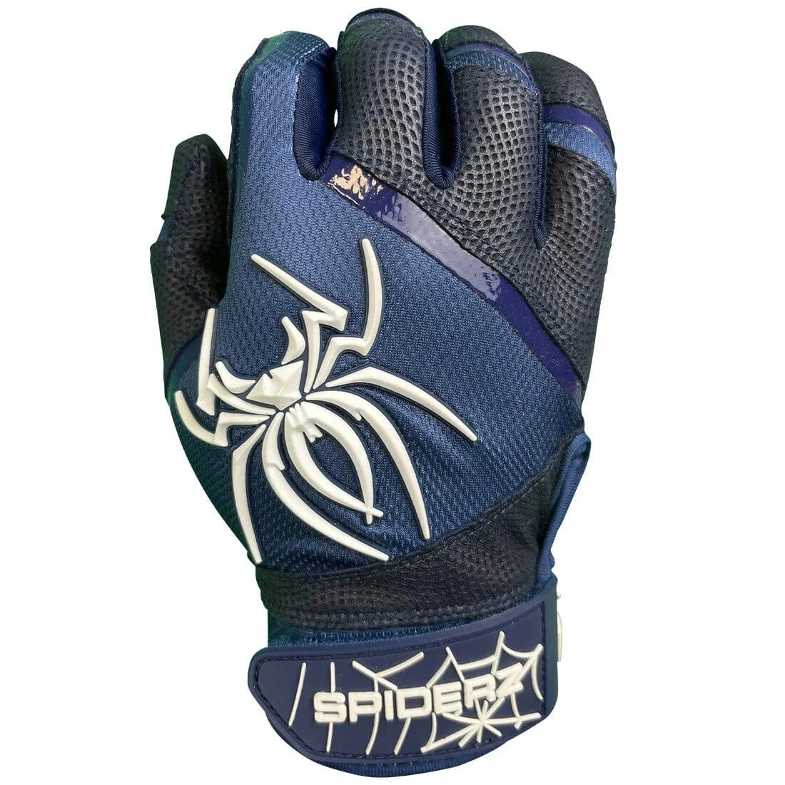 2023 Spiderz Pro Model Batting Gloves: Navy Blue/White