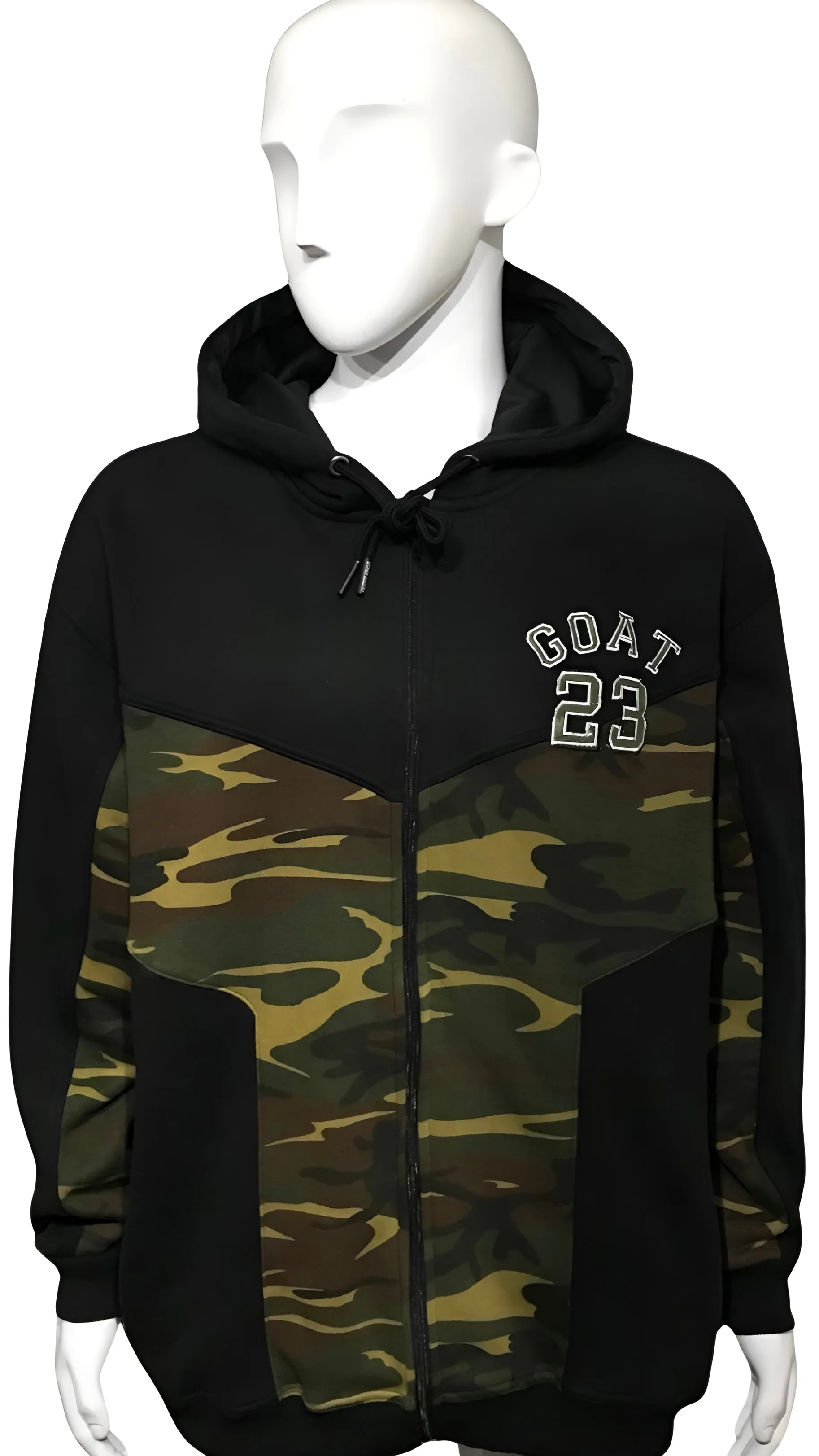 ^23 GOAT^ CAMOUFLAGE LUXURY ZIP UP HOODIES (CUT & SEW) (EMBROIDERED LOGO)