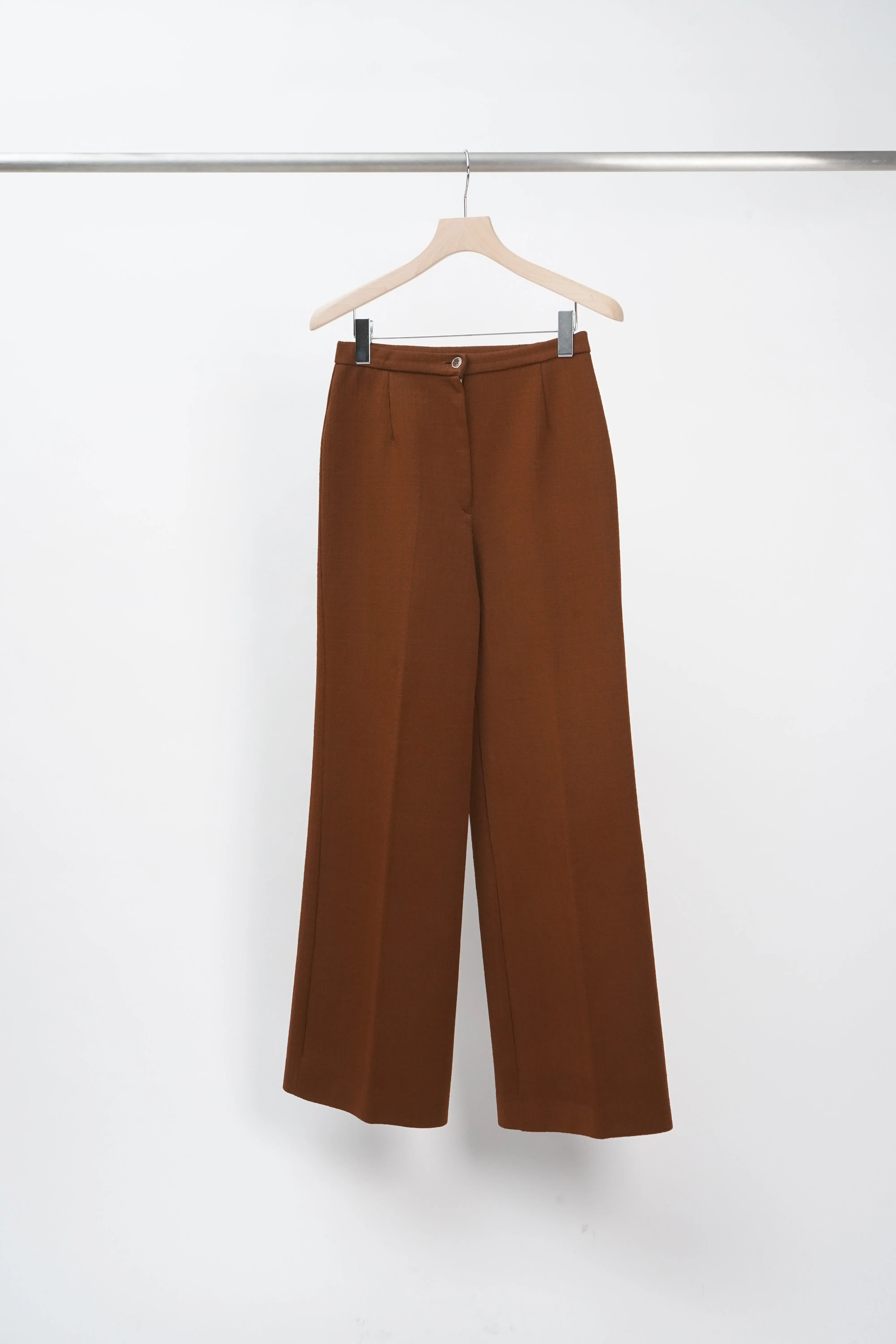 70's "UNKNOWN" -Polyester Flare Easy Pants-