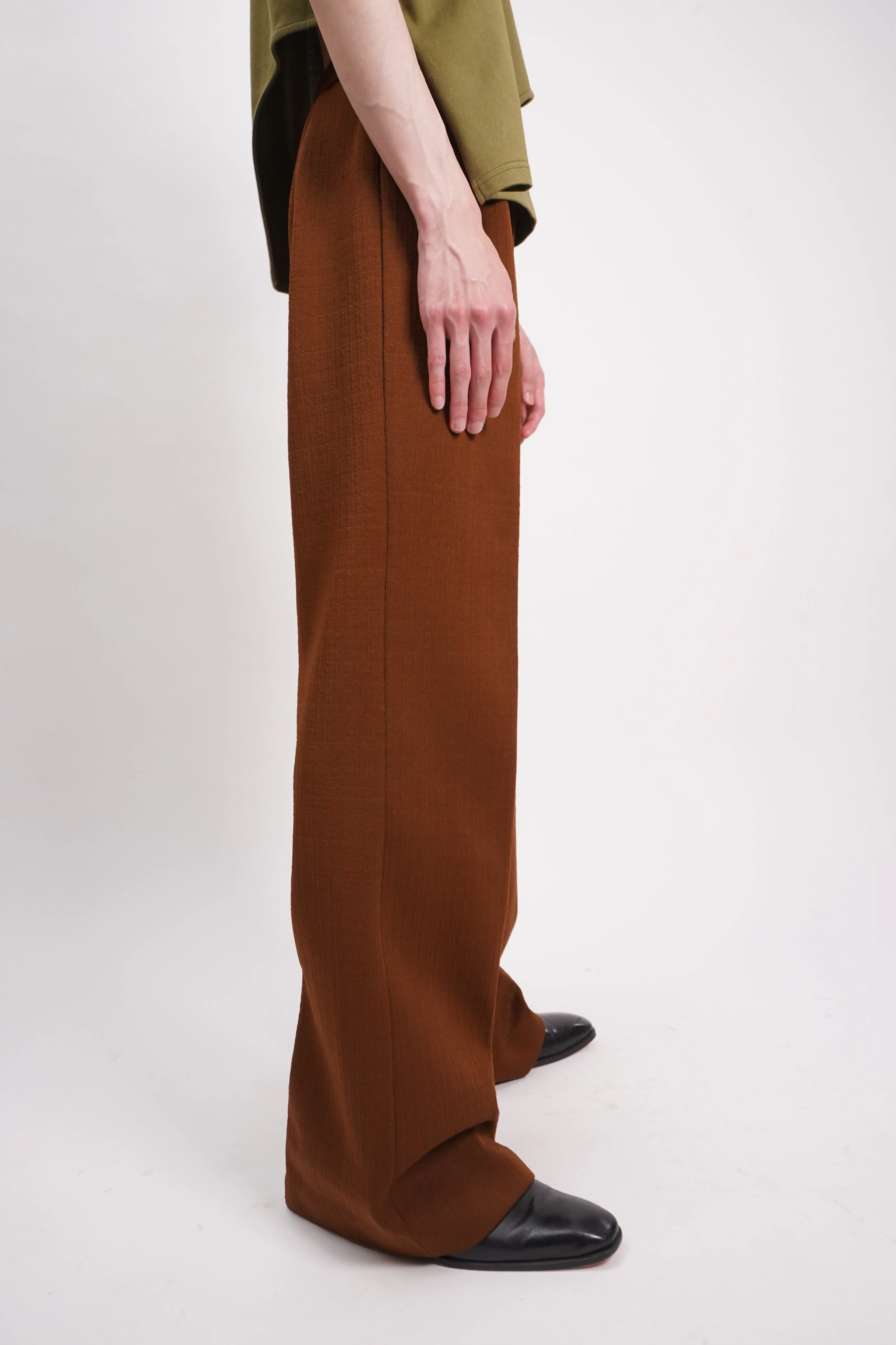 70's "UNKNOWN" -Polyester Flare Easy Pants-