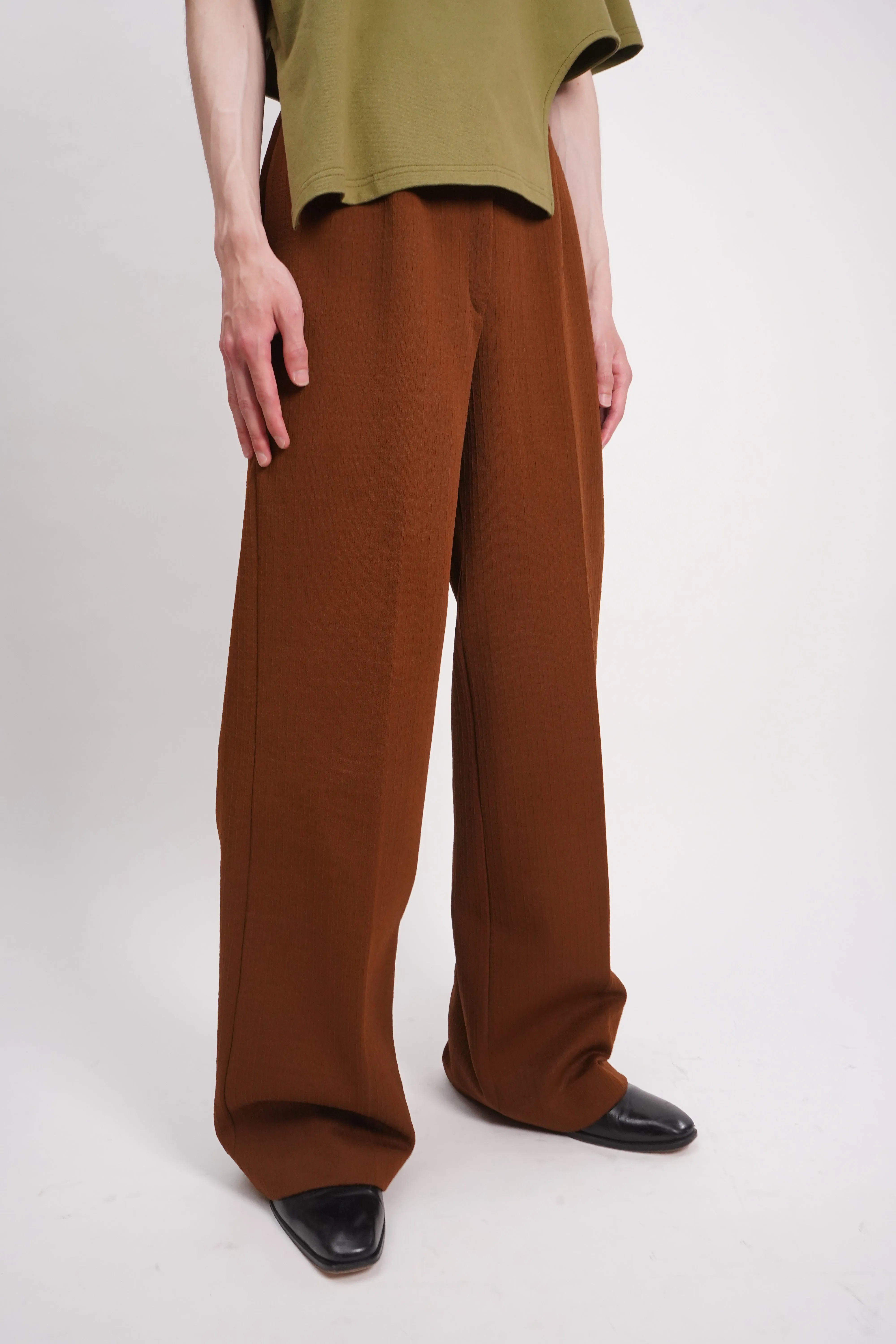 70's "UNKNOWN" -Polyester Flare Easy Pants-