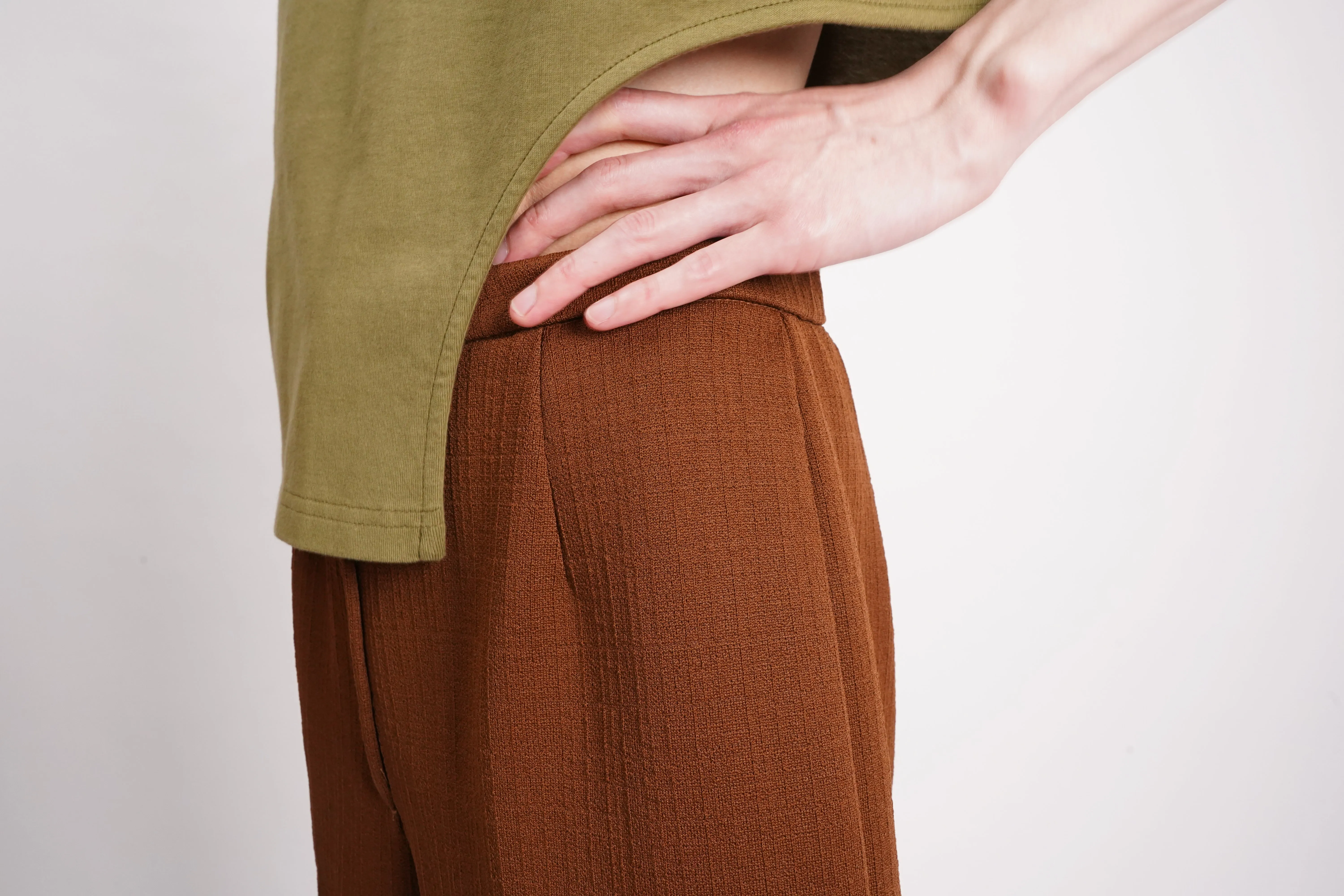 70's "UNKNOWN" -Polyester Flare Easy Pants-