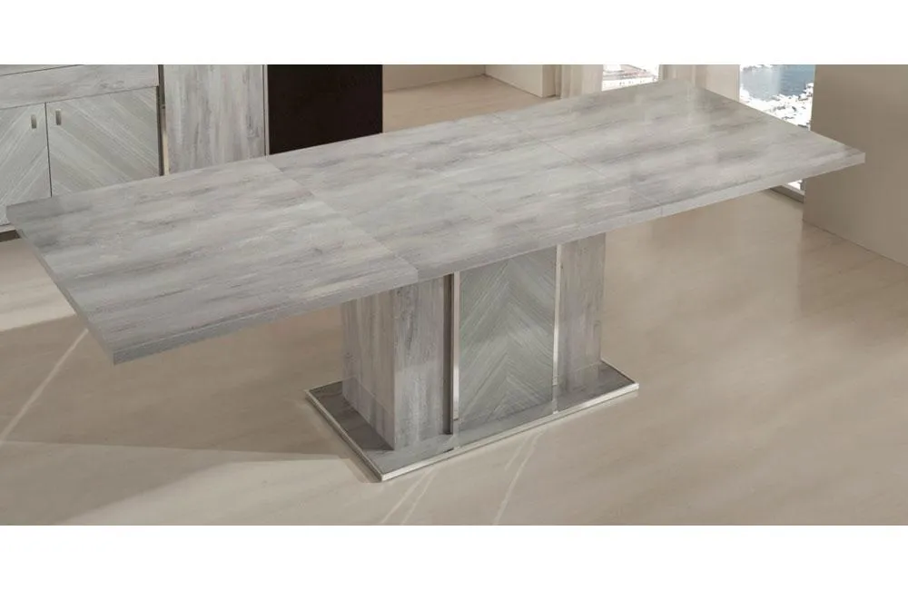 Alexa Italian Modern Gray Extendable Dining Table