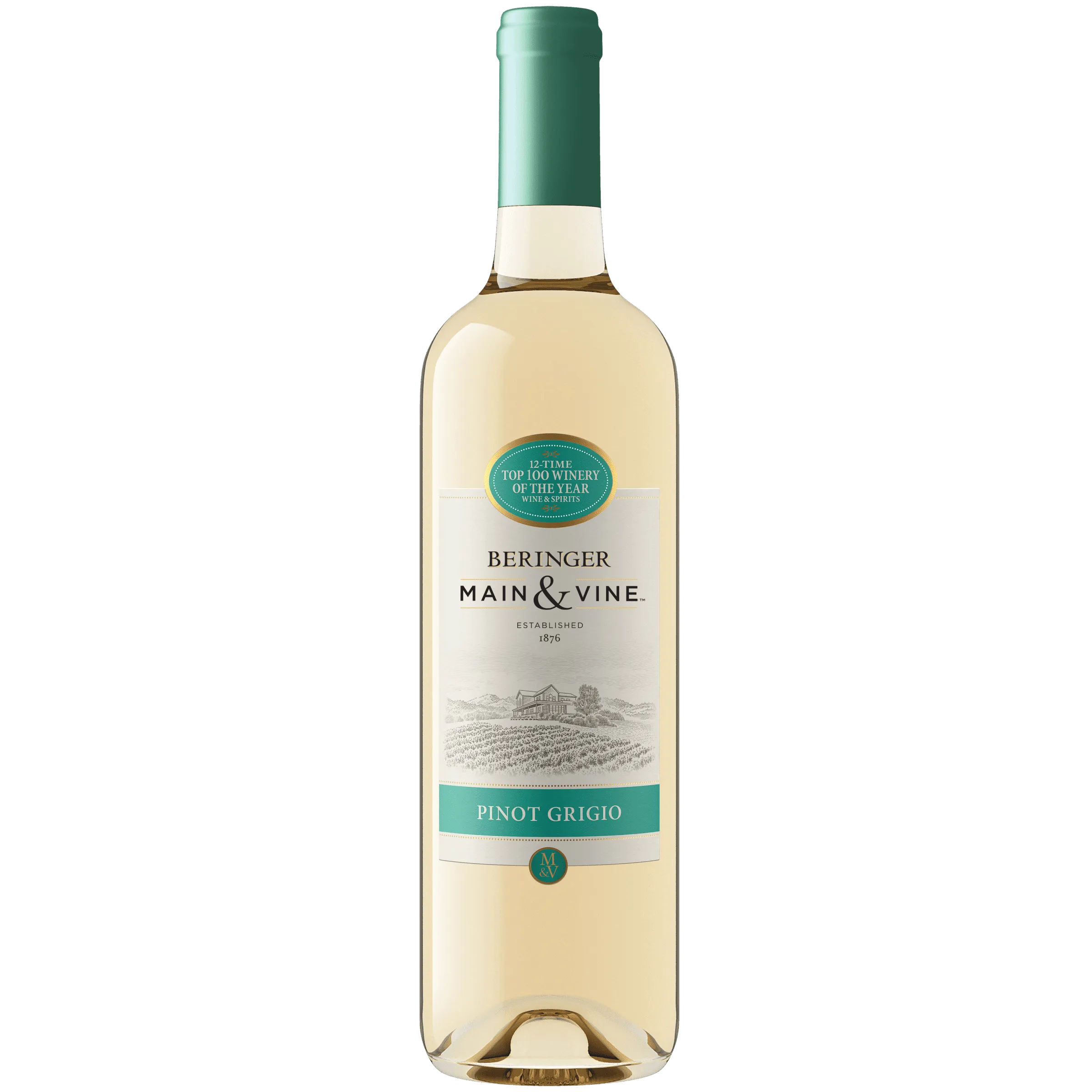 Beringer Main & Vine California Collection Pinot Grigio California White Wine, 750 ml Glass, ABV 13.00%