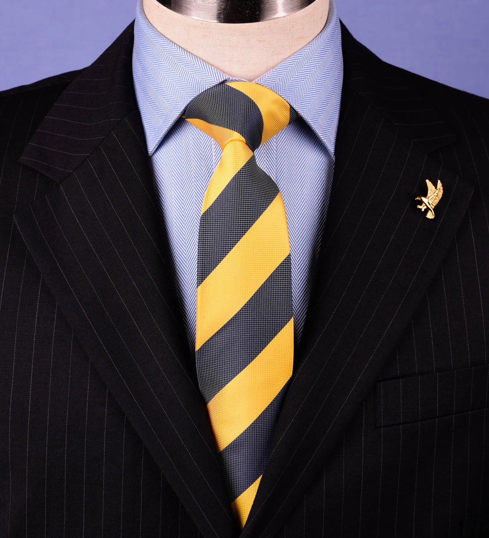 Black & Yellow Sexy Formal Business Striped 3 Inch Tie Mens Professional Fashion