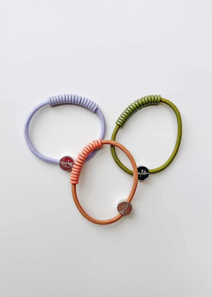 By Lilla Single Hair Tie Bracelet  - Enamel Discs