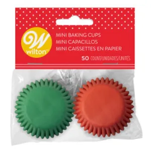 Christmas Red and Green Mini Baking Cups | 50 ct