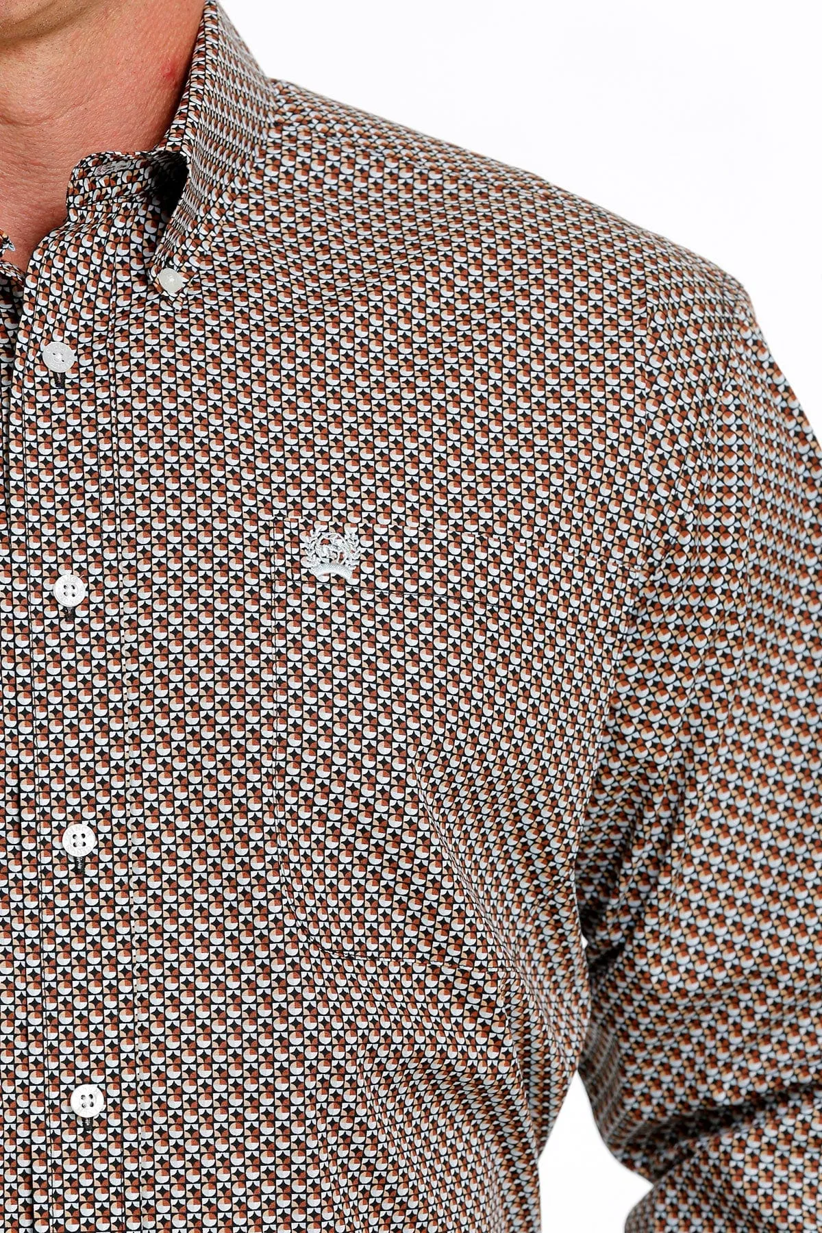 Cinch Men's Geometric Brown Shirt