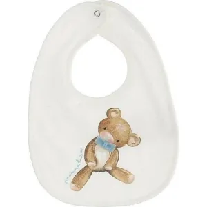 Cream & Blue Teddy Bib