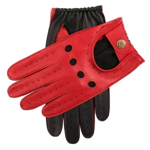 Dents Waverley Mens Leather Driving Gloves - Berry/Black