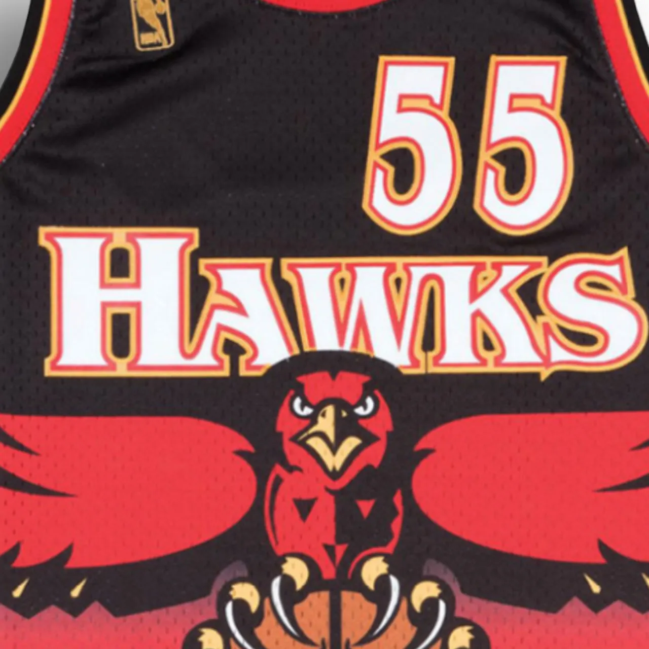 Dikembe Mutombo 1996-1997 Atlanta Hawks Away Mitchell & Ness Swingman Jersey - Red/Black