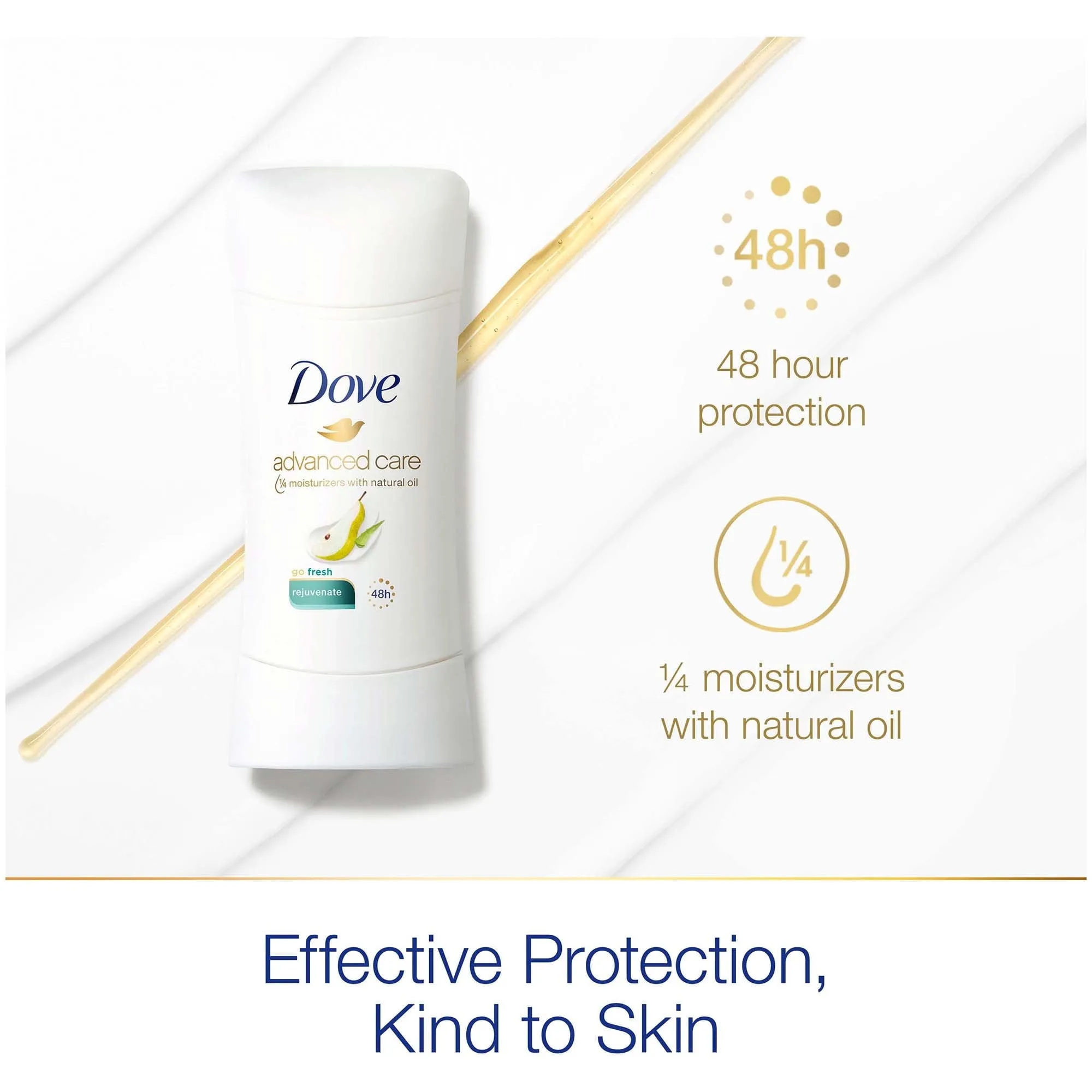 Dove Advanced Care Women's Antiperspirant Deodorant Stick, Juicy Pear and Fresh Jasmine, 2.6 oz