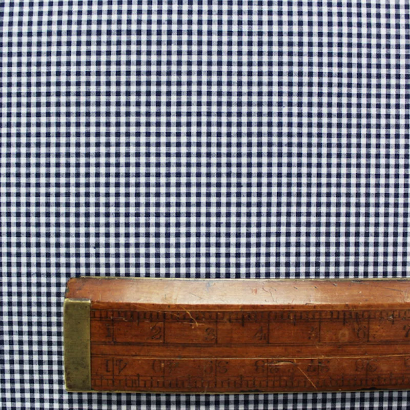 Dressmaking Cotton Mini Gingham - Navy and White