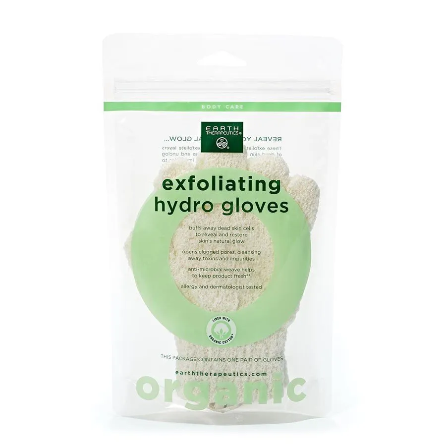 Earth Therapeutics Organic Cotton Exfoliating Gloves 1 Pack