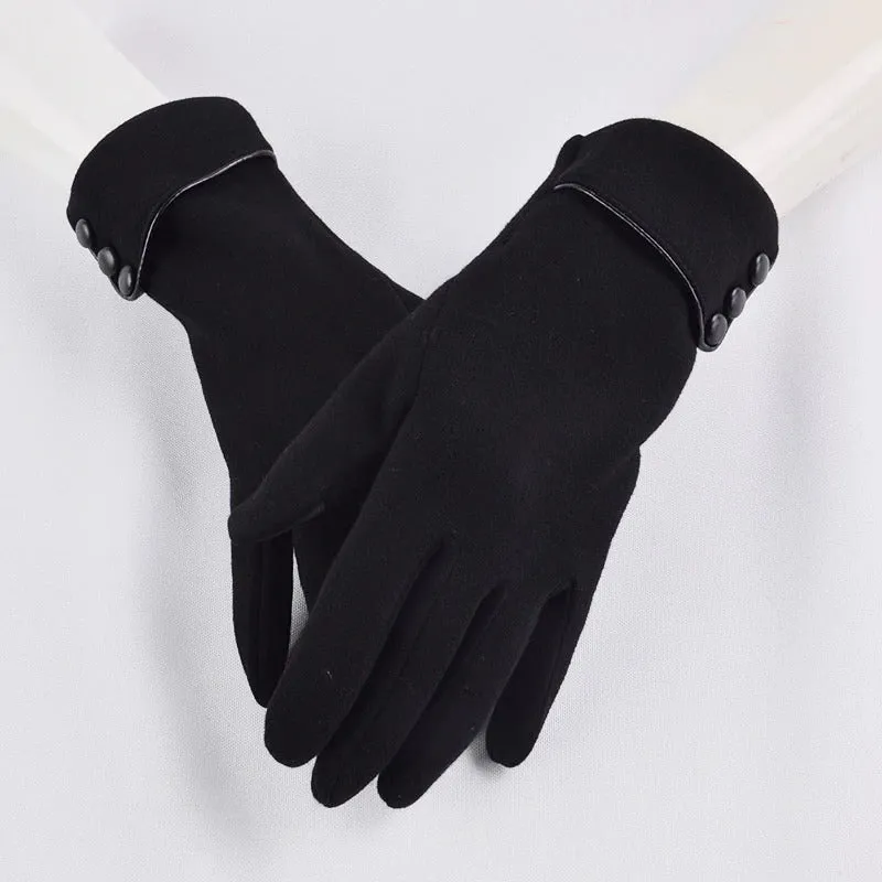 Elegant Full Finger Touchscreen Winter Windproof Wrist Gloves