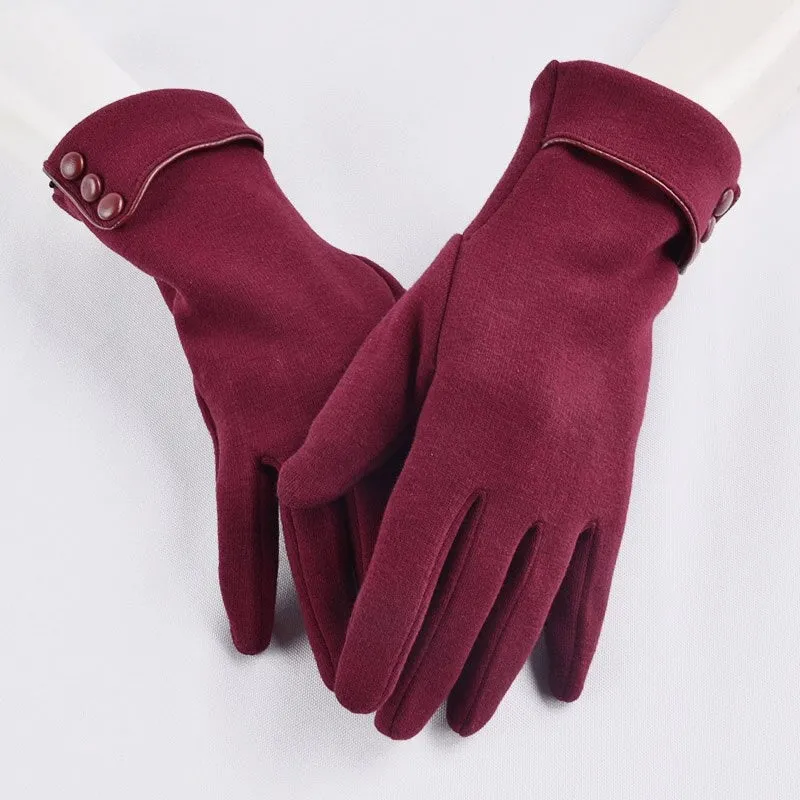 Elegant Full Finger Touchscreen Winter Windproof Wrist Gloves