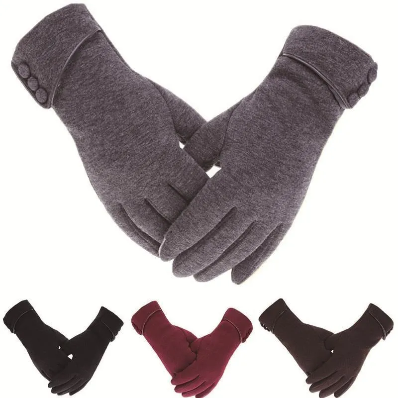 Elegant Full Finger Touchscreen Winter Windproof Wrist Gloves