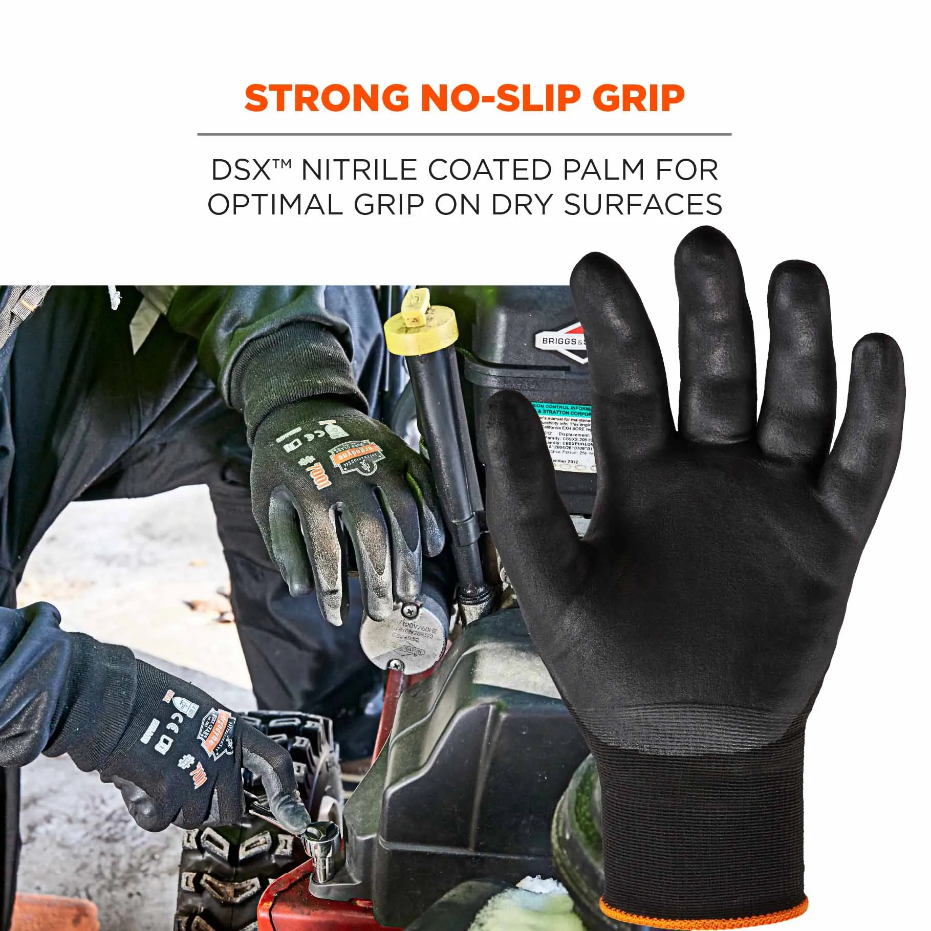 Ergodyne 17956 7001 2XL Black Nitrile-Coated Gloves - DSX