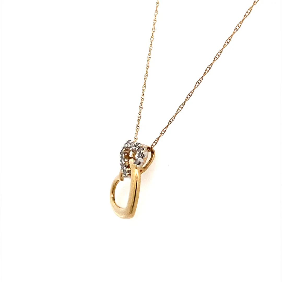 Estate Two-Tone Diamond Heart Pendant