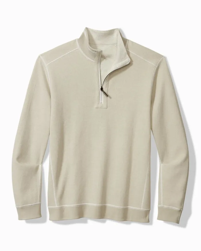 Flip Coast Reversible Half-Zip Sweatshirt in Lychee Heather by Tommy Bahama