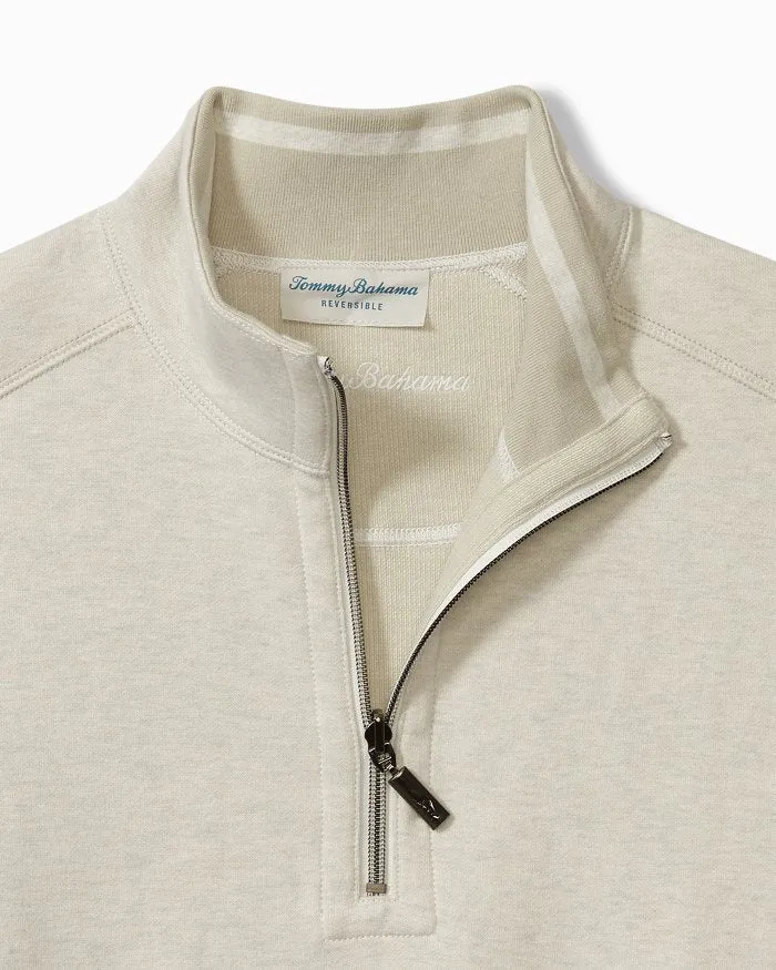 Flip Coast Reversible Half-Zip Sweatshirt in Lychee Heather by Tommy Bahama