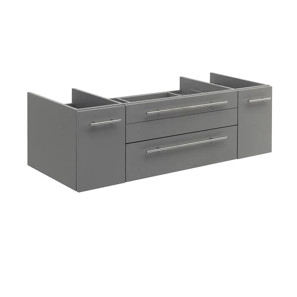 Fresca FCB6148GR-VSL-D Lucera 48" Gray Wall Hung Double Vessel Sink Modern Bathroom Cabinet