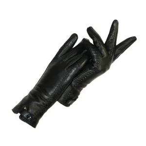 Genuine Black Leather Winter Gloves