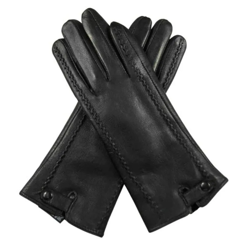 Genuine Black Leather Winter Gloves