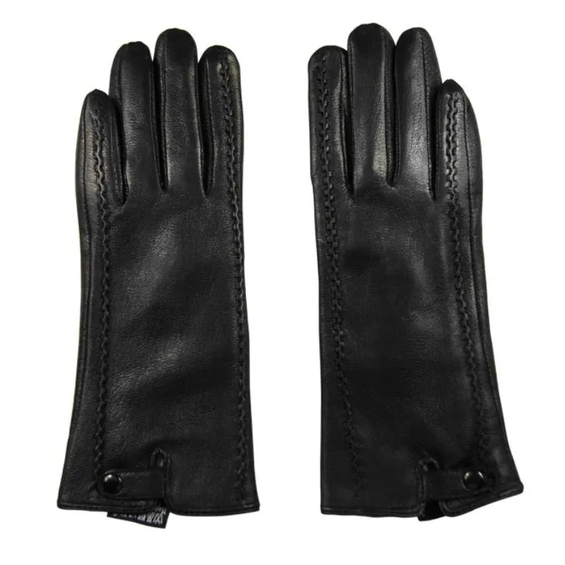 Genuine Black Leather Winter Gloves