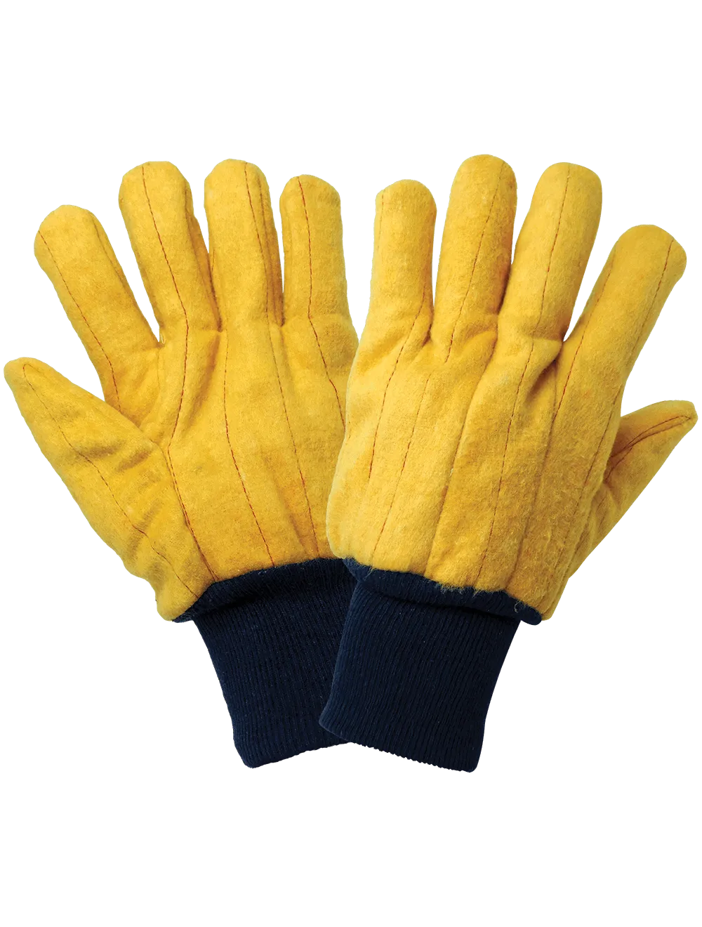 Global Glove Two-Ply Quilted Cotton Chore Gloves - Yellow