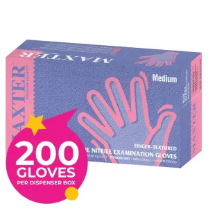 Gloves Nitrile Examination Powder Free Blue 200pk | Maxter Blue Nitrile Powder Free Gloves - M (200)