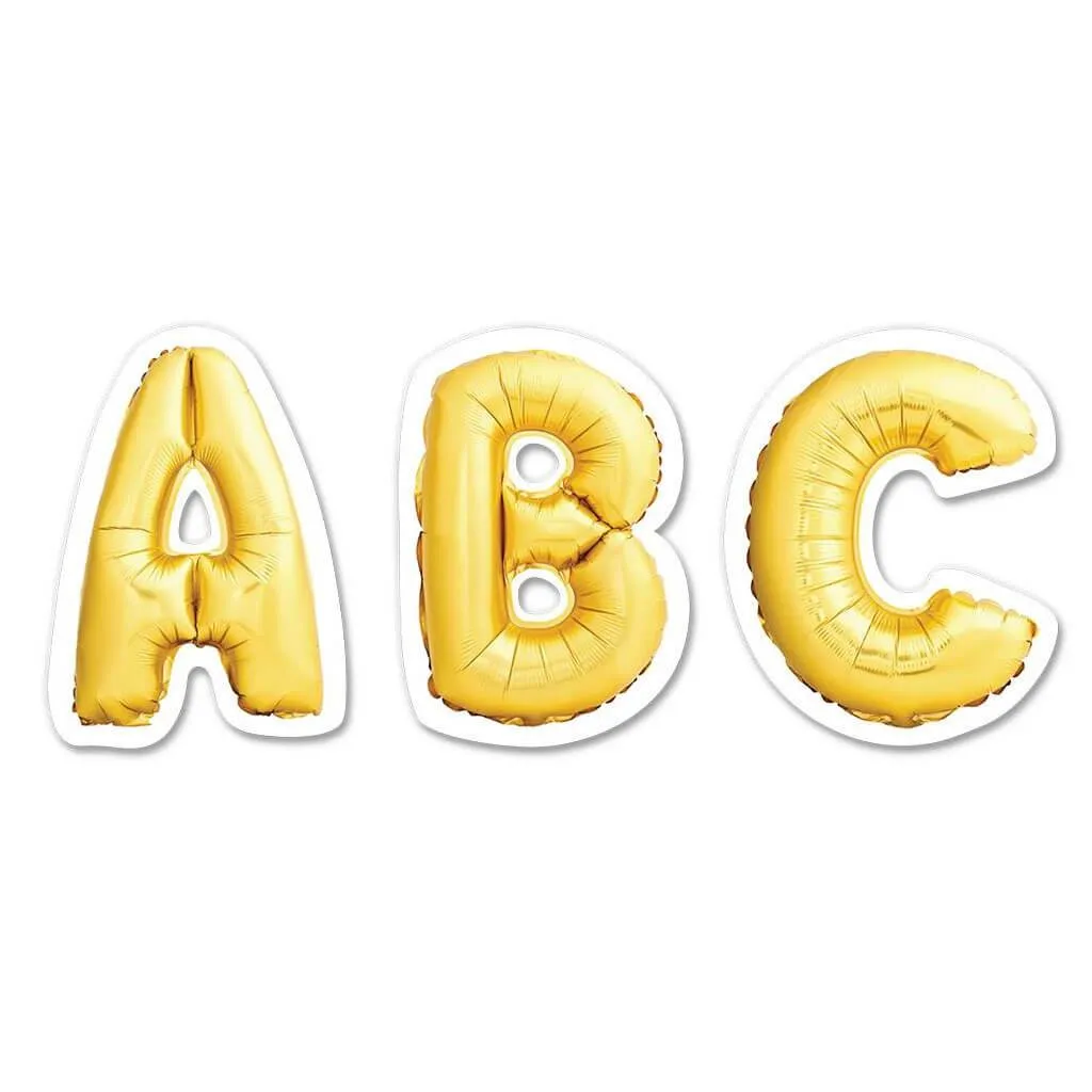 Gold Mylar Balloon Uppercase Letter Stickers 2in