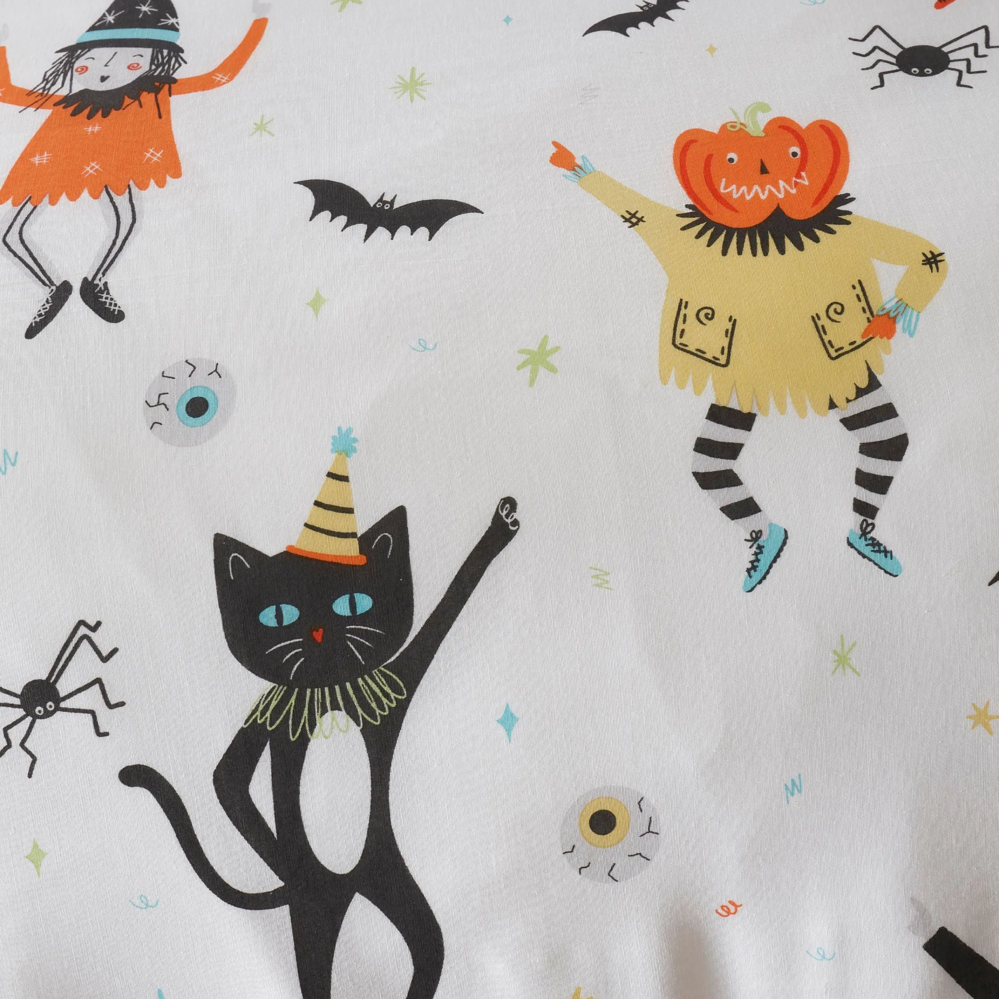 Halloween Party Glow in the Dark Duvet Cover Set by Bedlam in Grey