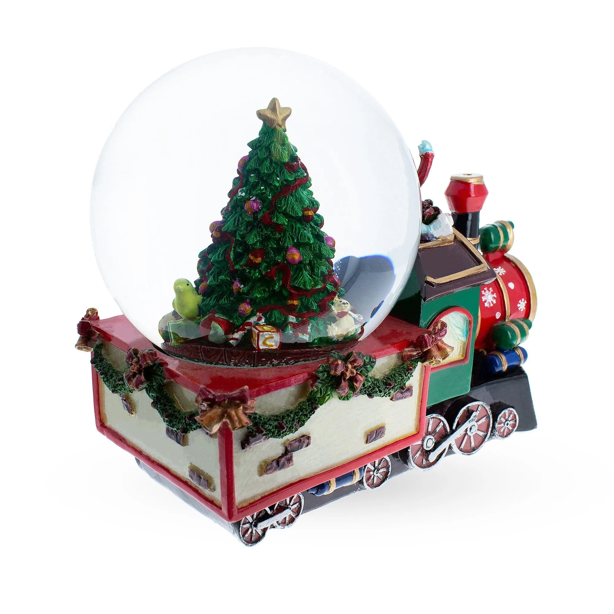 Holiday Express: Musical Water Snow Globe With Children Riding A Train, And Christmas Tree