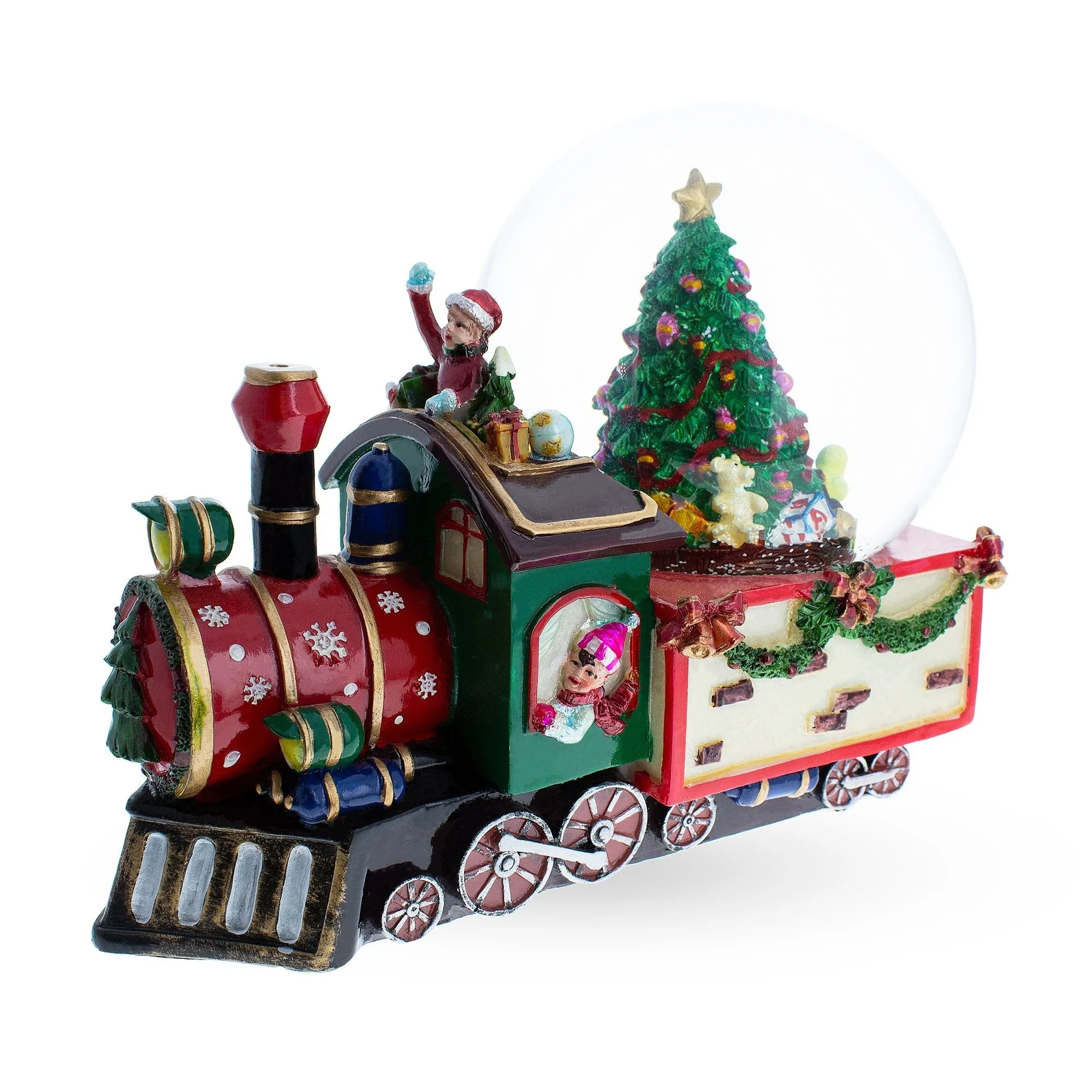 Holiday Express: Musical Water Snow Globe With Children Riding A Train, And Christmas Tree