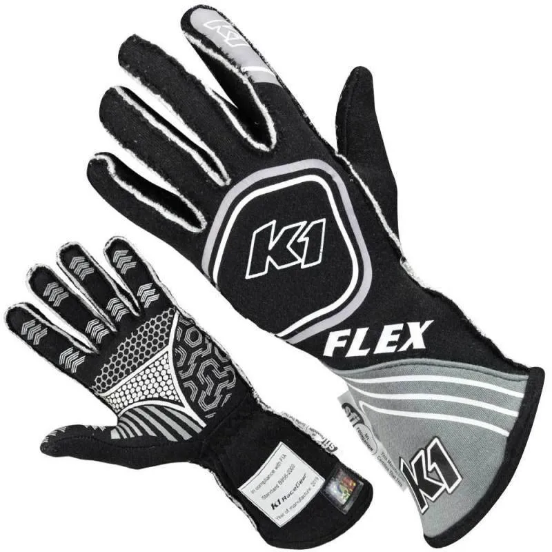 K1 RaceGear Flex Youth Gloves - Black/Gray