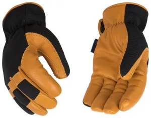 KincoPro 3102HKP-L Safety Gloves, Men's, L, Wing Thumb, Easy-On Cuff, Polyester/Spandex Back, Black/Gold :PR: QUANTITY: 1