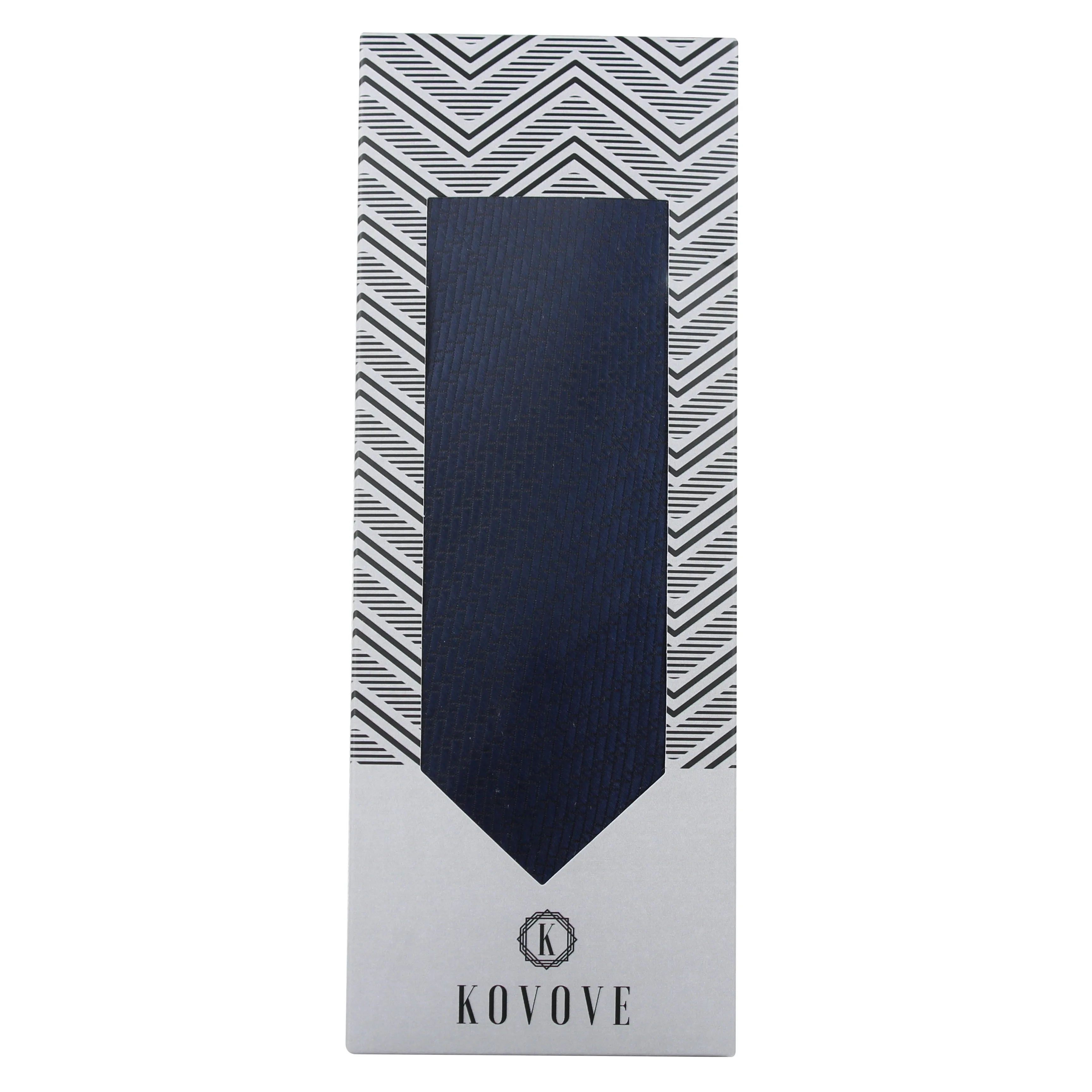 Kovove The Energise Self Pattern Navy Blue Necktie For Men