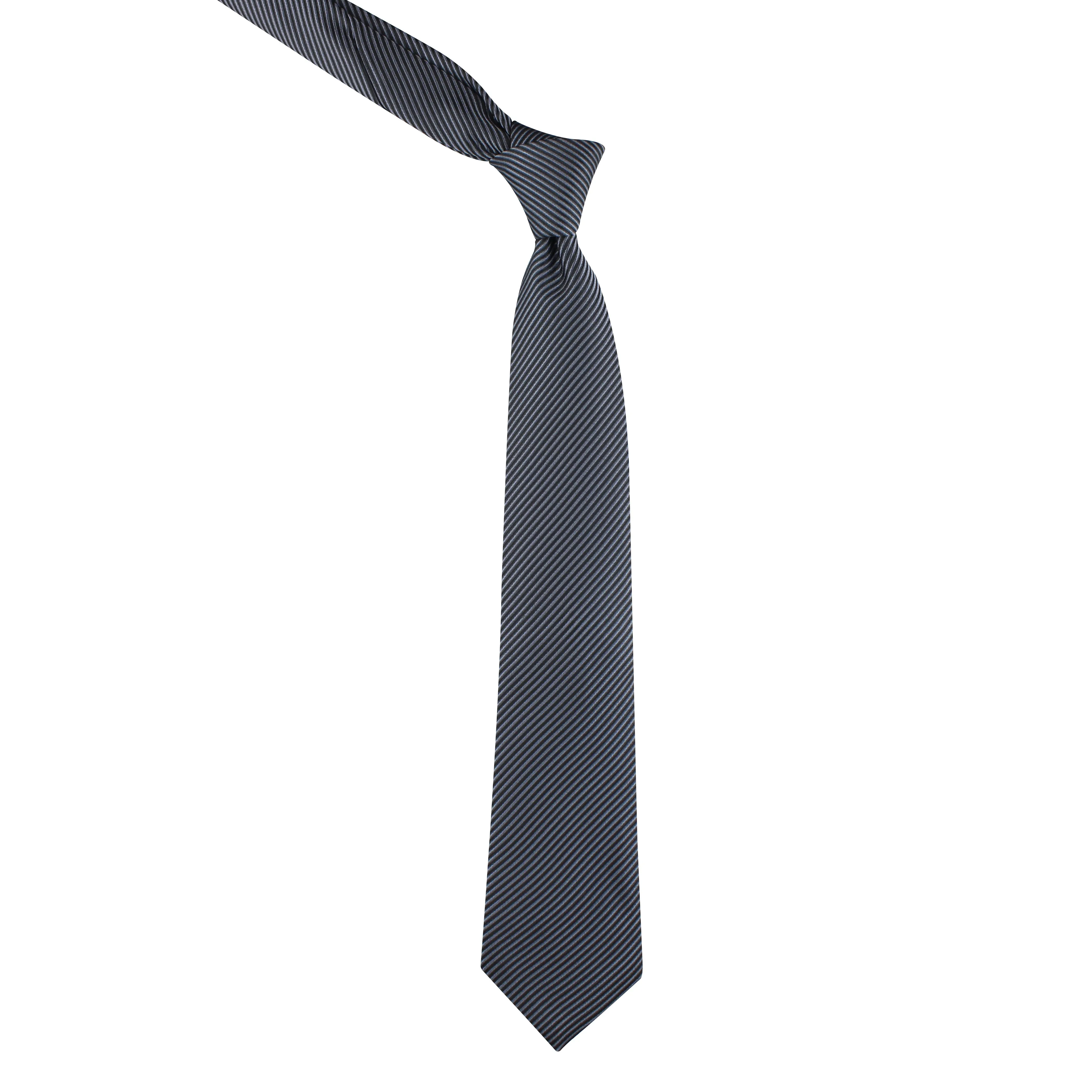 Kovove The Phoenix Striped Black Necktie For Men