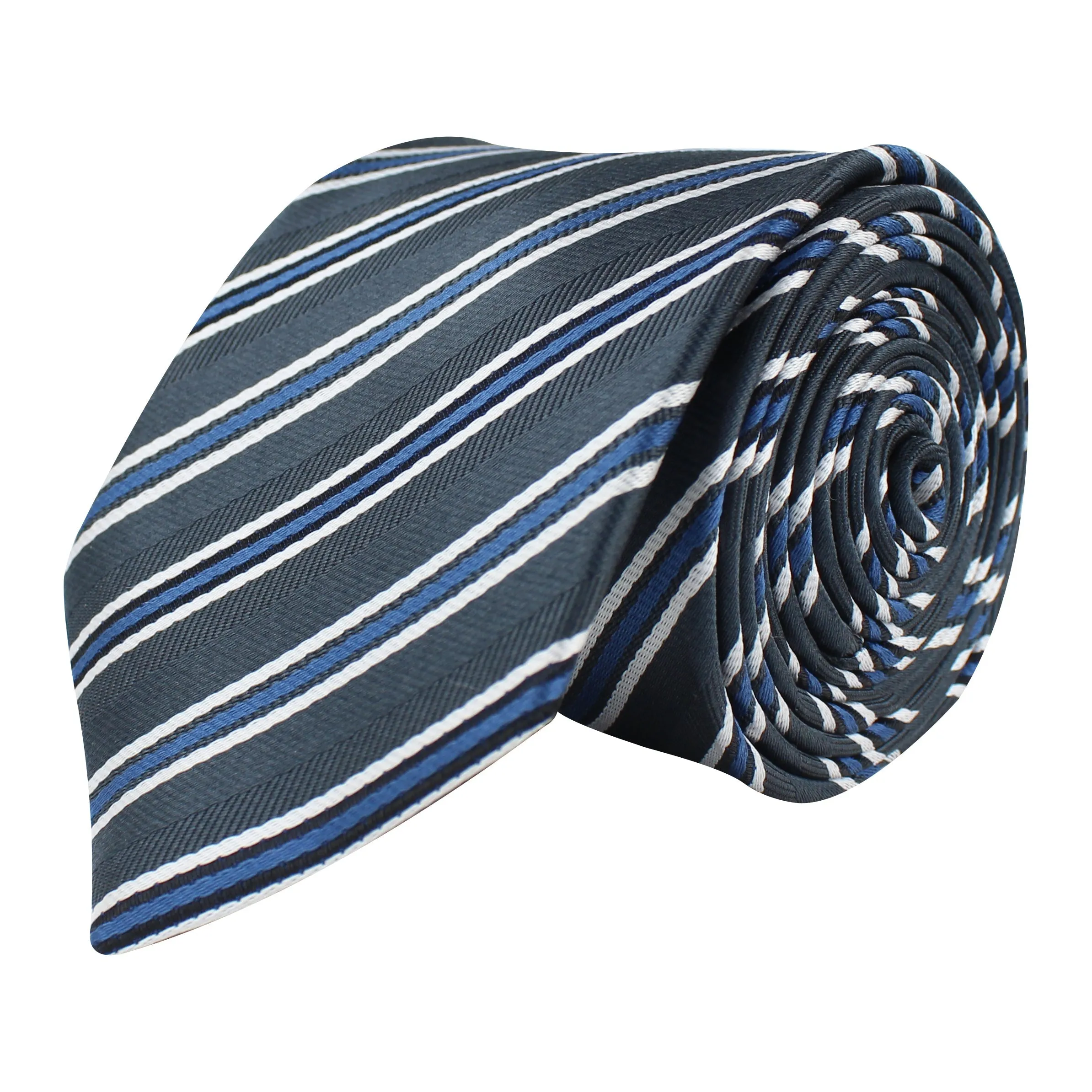 Kovove The Picturesque Striped Black Necktie For Men