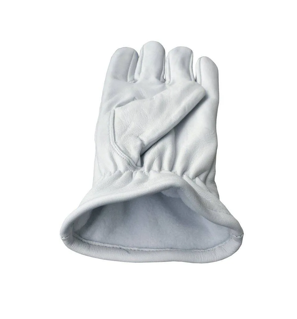 Master Mason Blue Lodge Gloves - White Leather with Square & Compass G