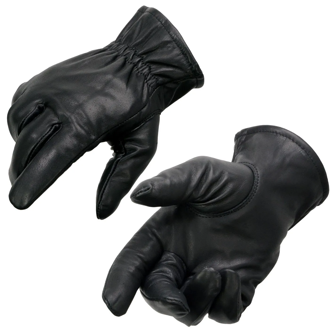 Milwaukee Leather SH734 Men's Black Thermal Lined Leather Motorcycle Hand Gloves W/ Sinch Wrist Closure