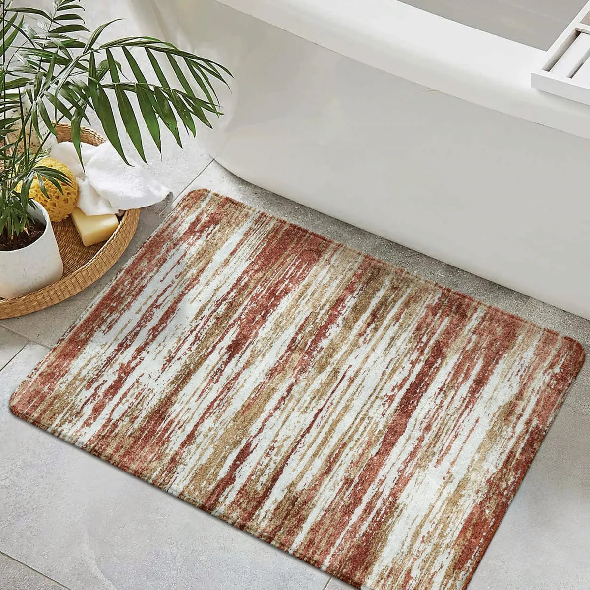 Nadia Modern Ombre Abstract Dark Red/Orange Area Rug