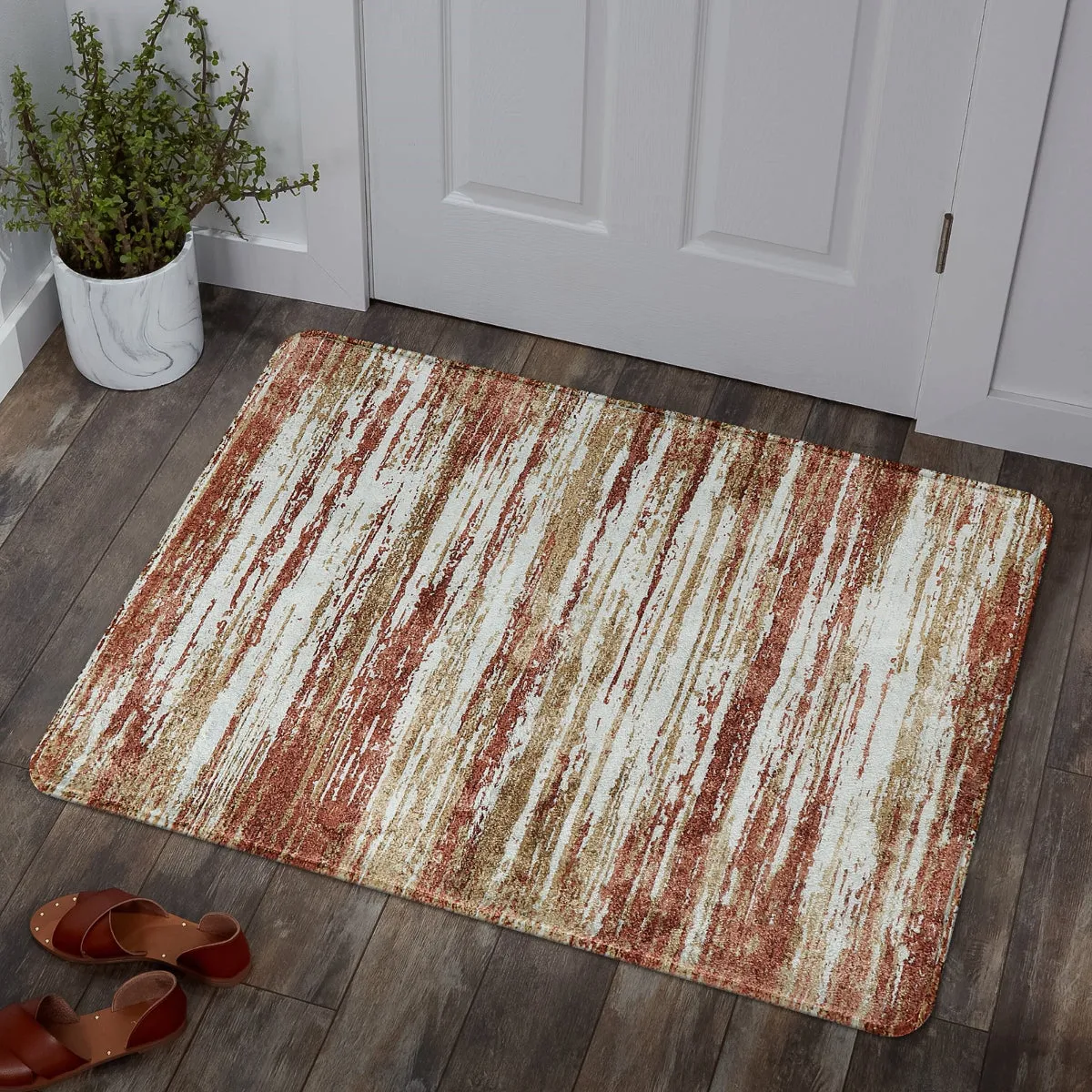 Nadia Modern Ombre Abstract Dark Red/Orange Area Rug