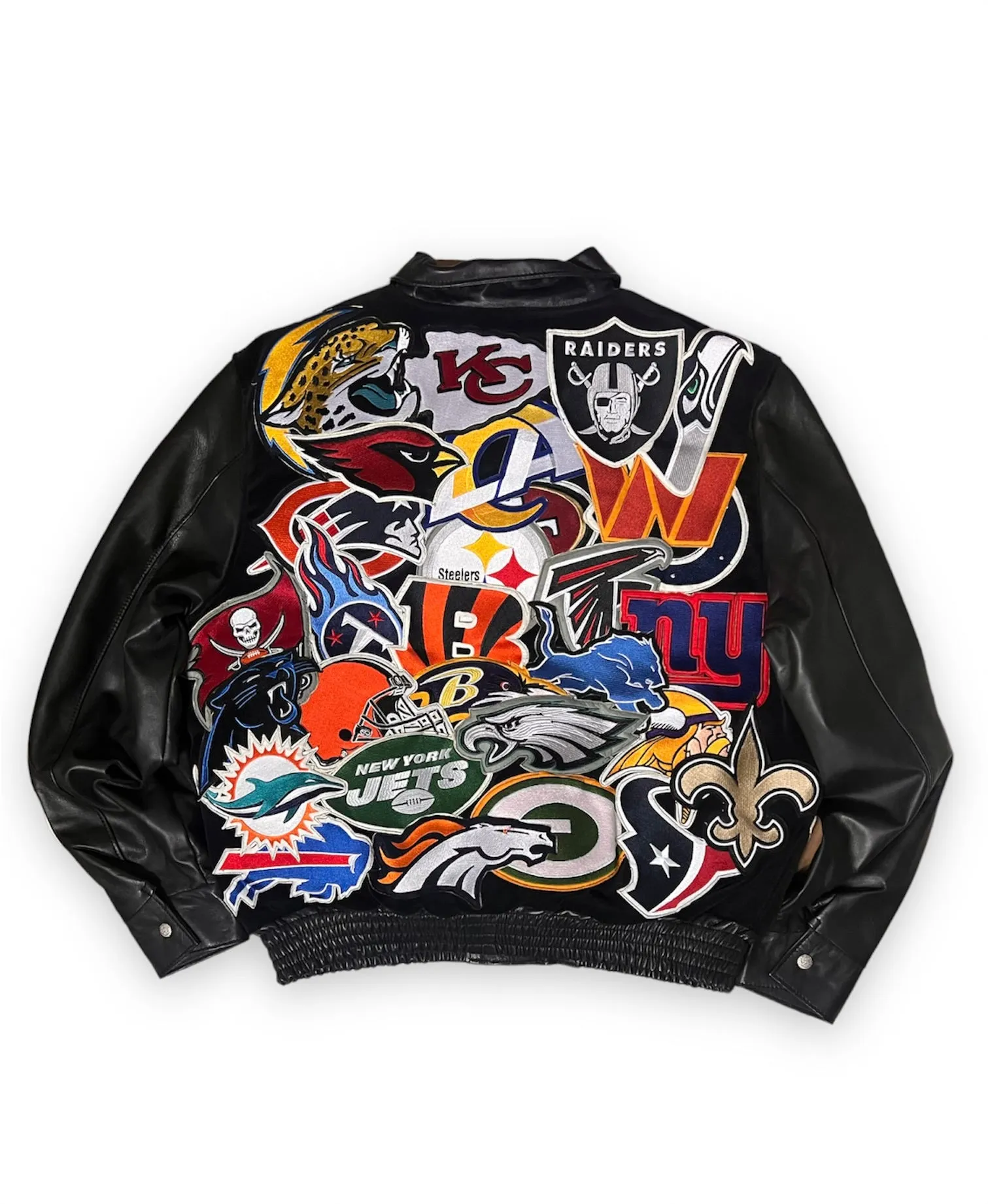 NFL MEGAPATCH WOOL & LEATHER JACKET Black