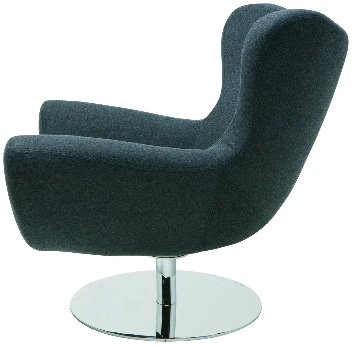 Nuevo Conner Lounge Chair in Dark Grey Wool Upholstery