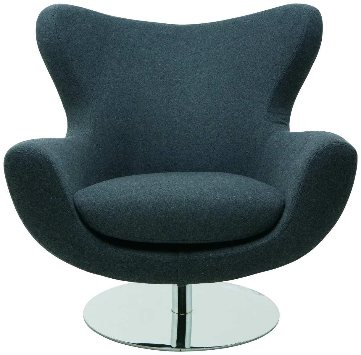 Nuevo Conner Lounge Chair in Dark Grey Wool Upholstery