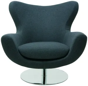 Nuevo Conner Lounge Chair in Dark Grey Wool Upholstery