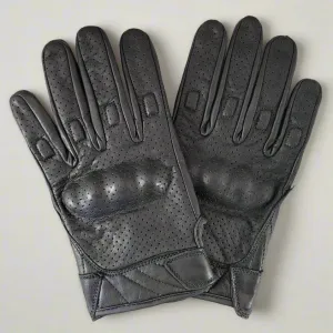 Open Road Men's Perforated Armored Leather Motorcycle Gloves